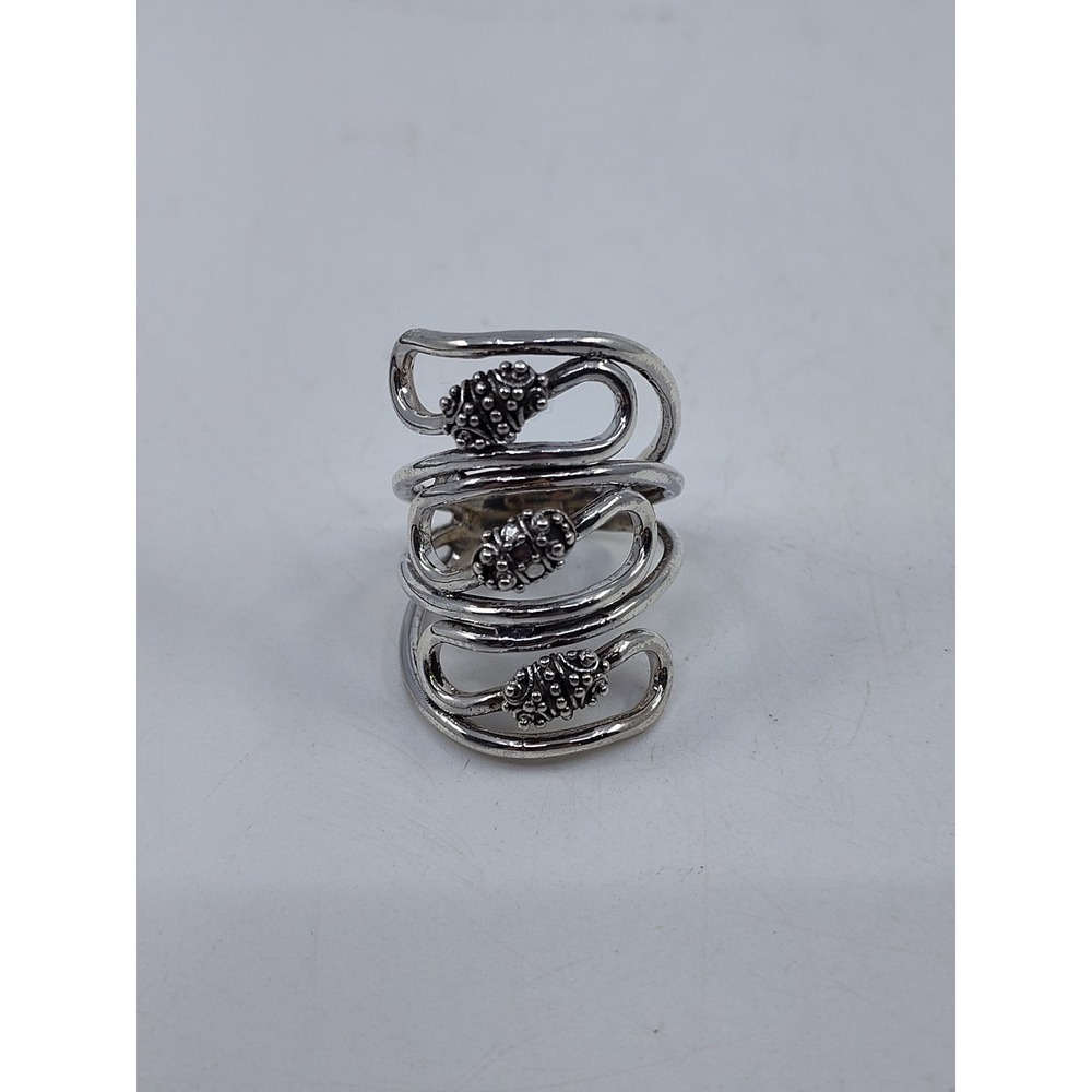 Sterling Silver 925 Coiled Spiral‎ Women's Ring Size 8.75